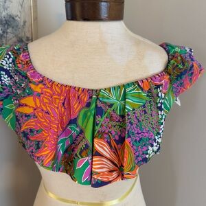 Trina Turk Vibrant Floral Off-Shoulder Bikini Top